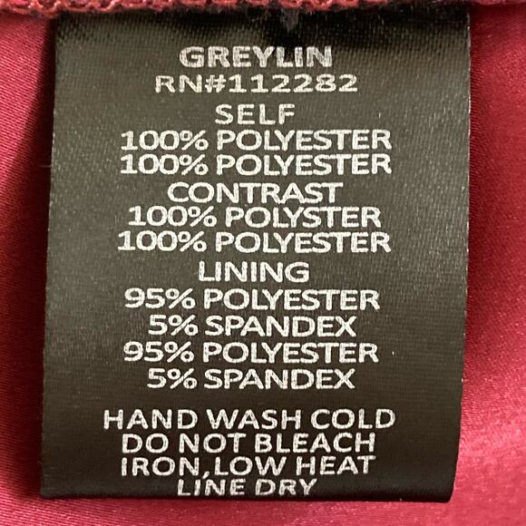 Greylin Burgundy Shirley Lace Sheath Dress LARGE Whimsygoth Dark Fairy Prom - Picture 14 of 14